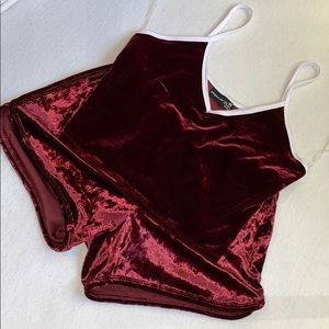 Burgundy Crop & Short Set